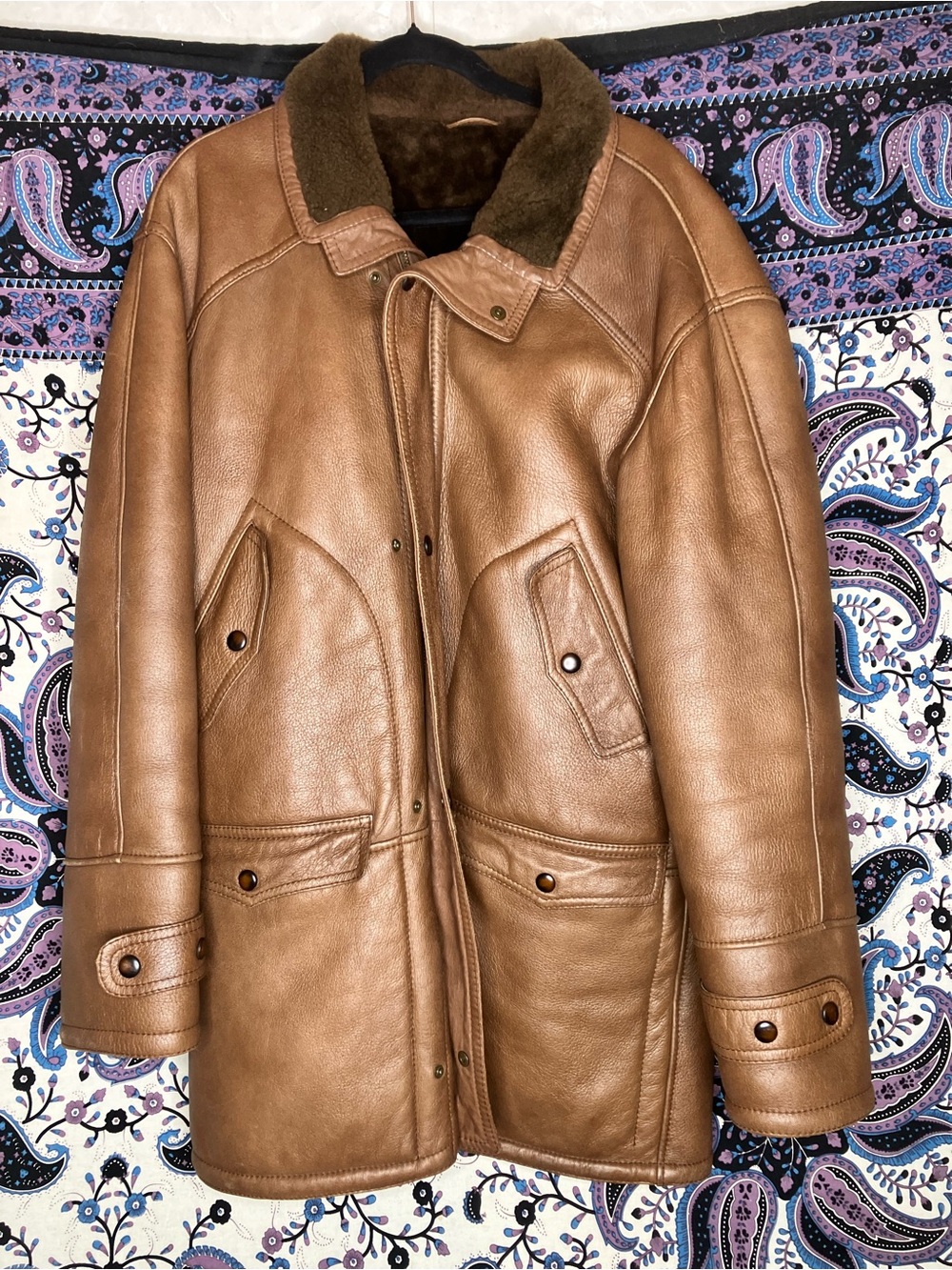 Smalby VTG leather coat Italy 52